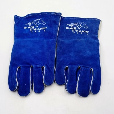 Guantes de soldadura Stallion CushionCore de cuero de vaca negros - 320 grandes. Usado Foto 1 de 3