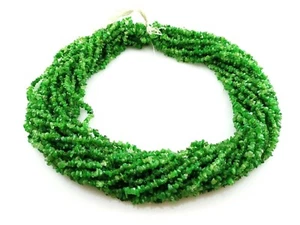 5 hilos pepitas naturales de tsavorita lisas de 3-4 mm cuentas sueltas 34" pulgadas CH62 - Imagen 1 de 4