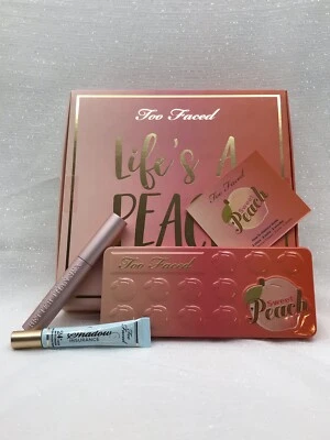 Too Faced Life's A Peach Ultimate Eye Collection Palette Primer & Mascara NEW - Image 1 of 4