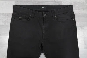Mens HUGO BOSS DELAWARE 3 Stretch Slim Fit Black Jeans W36 L33 - Picture 1 of 13