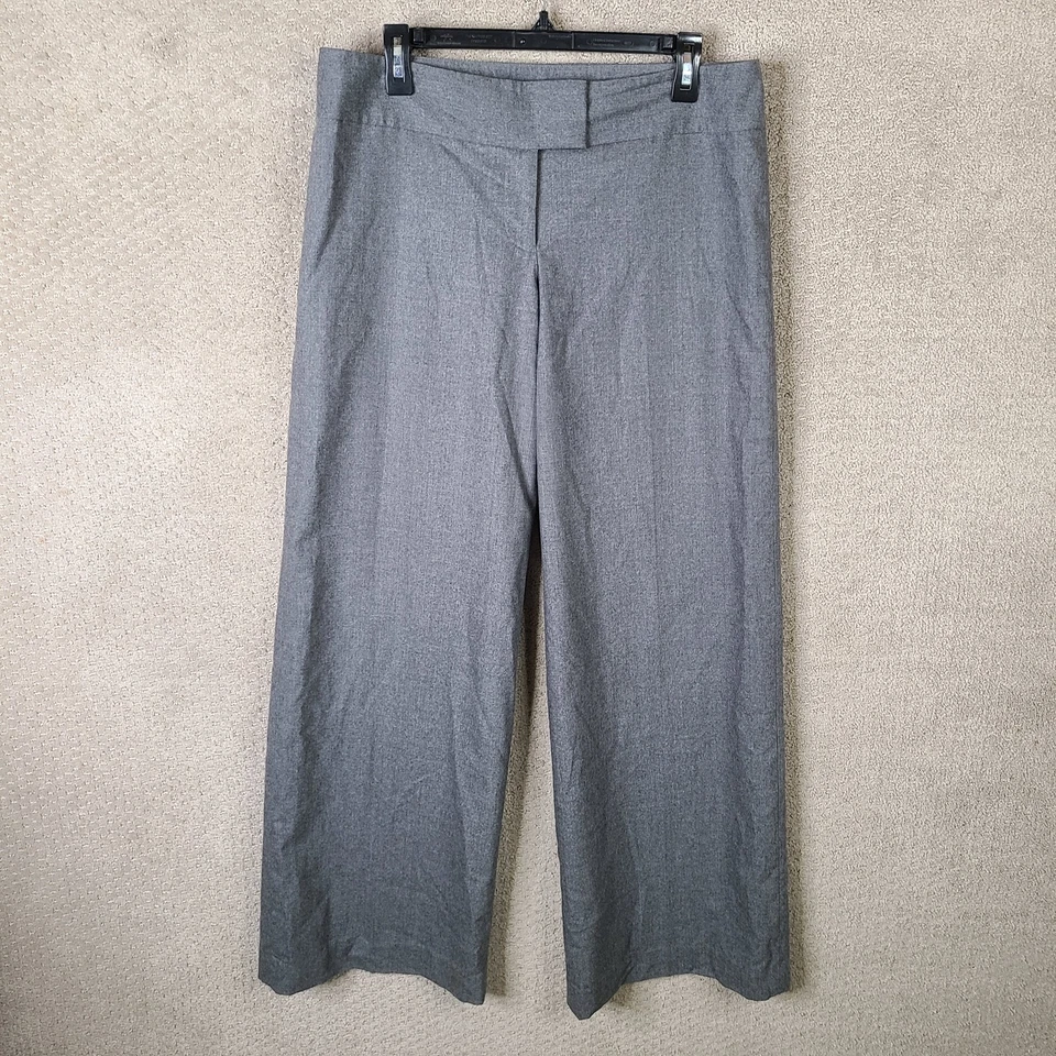 Pantalones Express Mujer 10 Gris Lana Cachemira Pierna Ancha Pantalón Forrado Carrera Elástico Foto 1 de 4