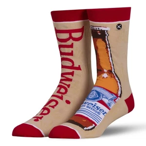 Calcetines Odd Sox Budweiser Split Divertidos Novedad Adulto Grandes - Imagen 1 de 4