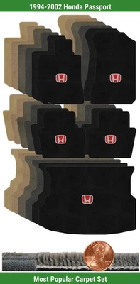 Juego de alfombrillas Ultimat personalizadas para Honda Passport '94-02 con logotipo (5 piezas) #RN6 Foto 1 de 4