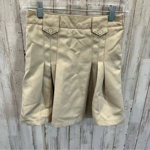 French Toast Khaki Pleated School Uniform Skirt Knee Length - Picture 1 of 5
