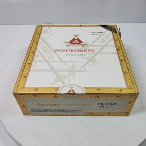 Montecristo Churchill Cigar Box 8x8x3 Inch Tobacciana EMPTY Wood - Picture 1 of 4