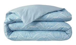 $575 YVES DELORME NILBLEU QUEEN DUVET COVER TURQUOISE BLUE IMPERIAL RIVER FRANCE - Picture 1 of 3