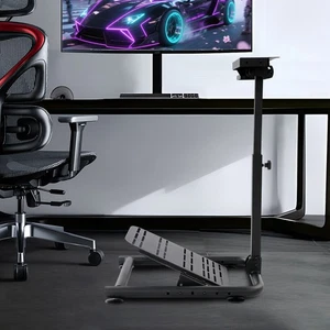 Adjustable Racing Steering Wheel Stand Steel Folding Racing Simulator Shelf - Picture 1 of 16