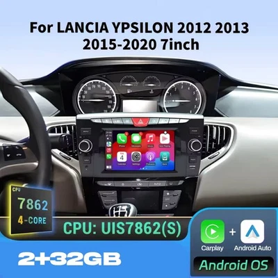Autoradio 7" CarPlay Android 14 per Lancia Ypsilon 2012–2020 GPS BT RDS - Immagine 1 di 4