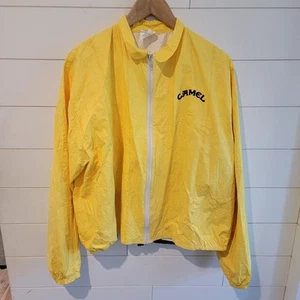Vintage Camel Cigarettes Jacket Extra Large Windbreaker CROPPED Yellow 1990s - Picture 1 of 11