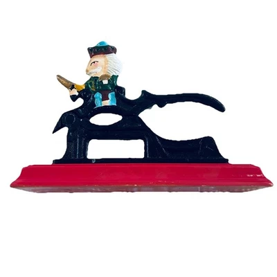 Vintage Nut Cracker, Cast Iron on Wooden Stand, Revolutionary War Soldier - Image 1 of 4