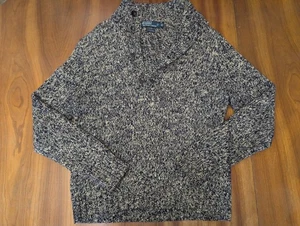 Vtg Polo Ralph Lauren Chunky Hand Knit Sweater Men's M Heathered Mottled Earthy - Picture 1 of 18