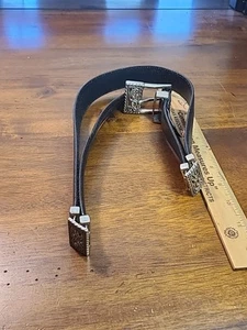 Brighton Women’s Belt Size L/34 Model 4B503 Black And Silver Excellent Condition - Picture 1 of 13