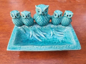 5 Eulen Keramik 9 Zoll Seifenschale - Bild 1 von 3