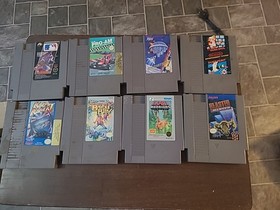 Lot Of 8 Nes Games Mario Bros Duck Hunt Rare Vintage Baseball 3 And 5 Screw Case