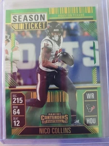 Nico Collins - 2022 Panini Contenders - Green Season Ticket #41 - Picture 1 of 2