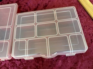 Beautiful Red Color Craft/Bead Boxes. (2), 5.5” By 7.5” & 7.5” By 7.5”. USA. - Picture 1 of 17