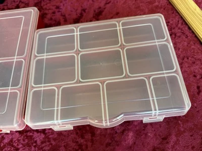 Beautiful Red Color Craft/Bead Boxes. (2), 5.5” By 7.5” & 7.5” By 7.5”. USA. - Image 1 of 4