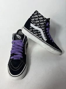 Vans Púrpura Negro Blanco Alto Tobillo Unisex Hombre’s 6 Mujer’s 7.5 Cuadros - Imagen 1 de 7