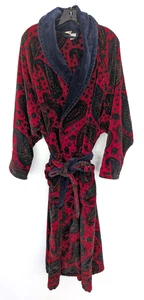 Vtg Victorias Secret Gold Label Paisley Long Belted Thick Terrycloth Robe Pocket - Picture 1 of 24
