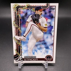 SSP! 🚨2025 Topps Holiday Spencer Strider 1:600 Packs Candy Cane Border Back #75 - Bild 1 von 2