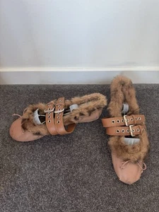 Miu Miu Designer ballet flats Brown With Fur - Picture 1 of 15