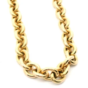 14 Karat Gelbgold drei Geschichten Kettenglied 20" Halskette - Bild 1 von 6