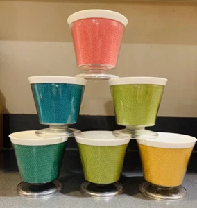 Juego de 6 tazas de helado vintage de acrílico sorbete del desierto colores vintage retro. - Imagen 1 de 12