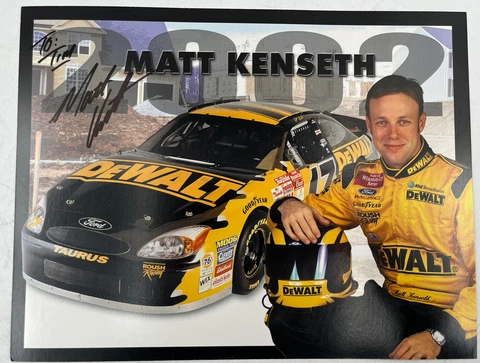 Matt Kenseth Autographed Poster. NASCAR DeWalt Racing #17 Cover