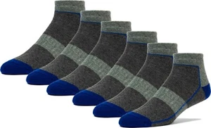 FUN TOES Lightweight Merino Wool All Season Low Cut Hiking Socks - 6 Pairs - Picture 1 of 11