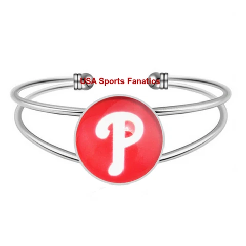 Philadelphia Phillies Team Logo Adjustable Bangle Bracelet  (2 Sizes) Cover