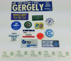 Lote de pegatinas vintage de la Unión Minera #1 ~ UMWA, equipo, elección, pinback, +++ - Imagen 1 de 6