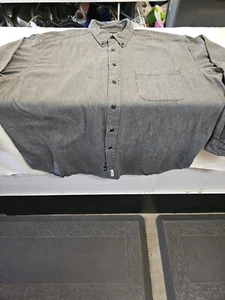 Camisa con botones Eddie Bauer adulto XL gris 100 % algodón bolsillo delantero manga larga para hombre - Imagen 1 de 11