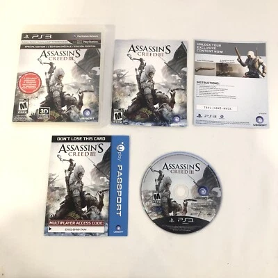 ASSASSIN’S CREED 3 III PS3 SPECIAL EDITION COMPLETE PLAYSTATION 3 GAME ORIGINAL - Image 1 of 4