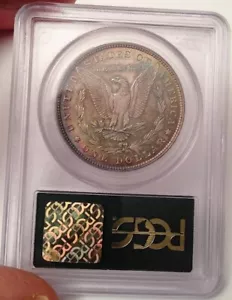 1880 Philadelphia Morgan Silver Dollar - PCGS OGH MS63 & CAC - Rainbow🌈 Toning! - Picture 1 of 12