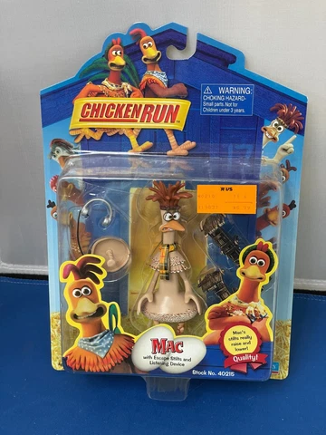 Playmates 2000 Chicken Run Escape Stilts Mac Figure Sealed Cover