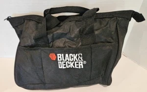 Black & Decker Zippered Canvas Tool Bag-Black-Pockets-11" W x 9.5" T x 4" D ~EUC - Picture 1 of 6