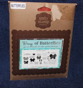 Unity Stamp Rubber Cling Stamps - Bevy of Butterflies - Picture 1 of 2