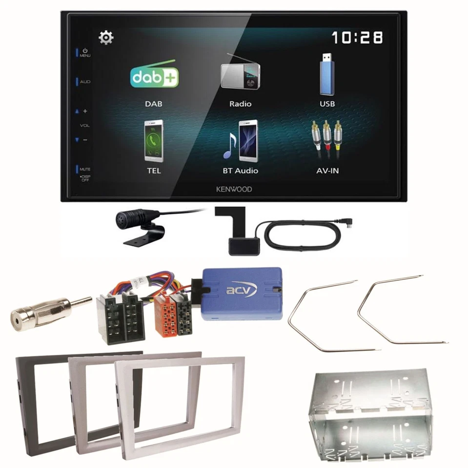 Kenwood DMX-125DAB Bluetooth Einbauset für Opel Omega B Meriva A Agila Vivaro - Bild 1 von 1
