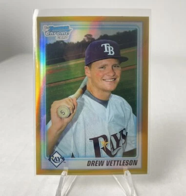 2010 Bowman Chrome Draft Drew Vettleson 1st Bowman Gold Refractor 20/50 Rays - Image 1 of 2