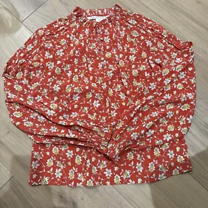 Blusa VERONICA BEARD Reba Floral Elastizada Seda Talla 2 XS Rojo Campesino Top - Imagen 1 de 7