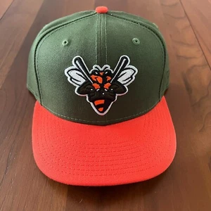 New Era 7 1/2 MiLB Augusta Greenjackets Olive Green Orange Grey 59Fifty Hat - Picture 1 of 5
