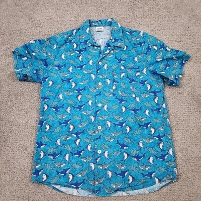 Camisa hawaiana personalizada con botones estampado de tiburón Nana Sara - Para hombre talla L - XL (E2) Foto 1 de 4