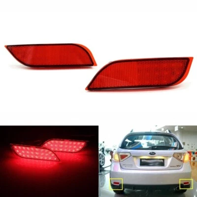 For 2013-2014 Subaru WRX STI Red Lens LED Rear Bumper Reflector Stop Brake Light - Image 1 of 4