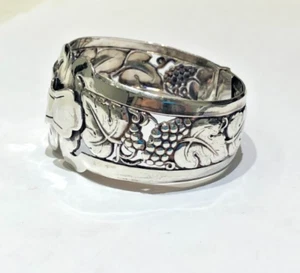 Vintage 835 Silver Rodi Wienenberger Grapes & Leaves Cuff Bracelet-6 1/2" - Picture 1 of 14