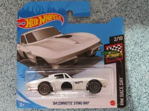 Hot Wheels 2021 #010/250 1964 chevy CORVETTE STING RAY white @EF - Picture 1 of 2