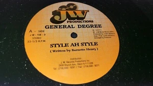 General Degree Style Ah Style 12" Dancehall Reggae JW Productions VG - Picture 1 of 3