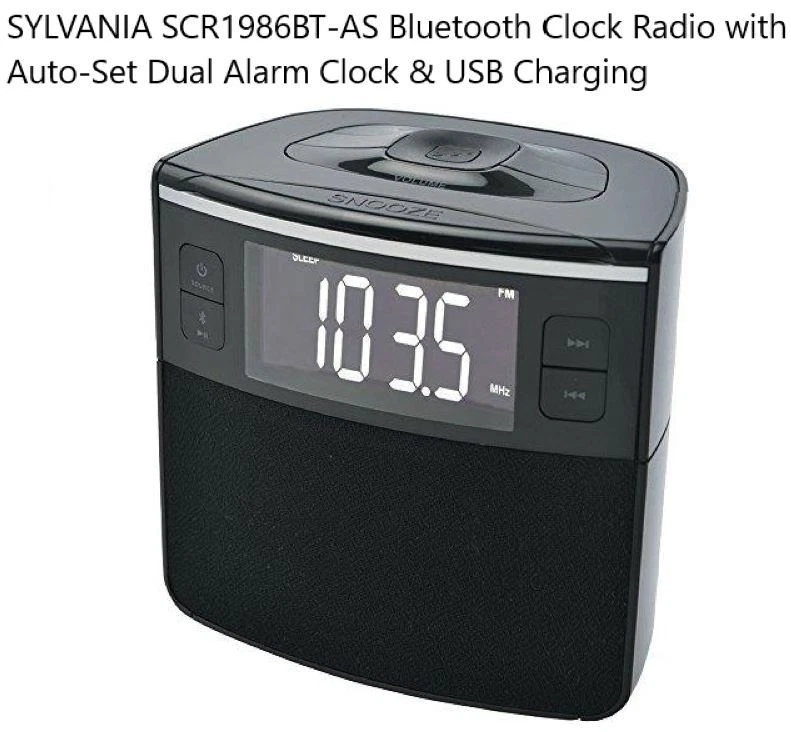 Sylvania Scr1986bt-as Bluetooth Clock Radio With Auto-set Dual Alarm Clock - Image 1 of 1