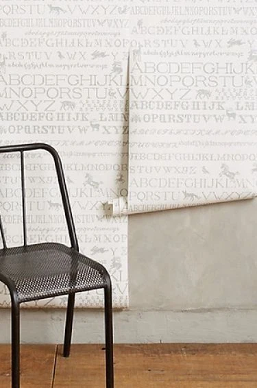 Anthropologie Cross Stitch Needlework Alphabet Wallpaper -$78 - Image 1 of 1