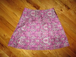 Falda plisada floral 100 % seda púrpura y gris Banana Republic para dama talla 4 - Imagen 1 de 6