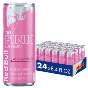 (24 Pack) Red Bull Pink Edition Wild Berries Energy Drink, Gluten Free, 8.4 Oz - Picture 1 of 6